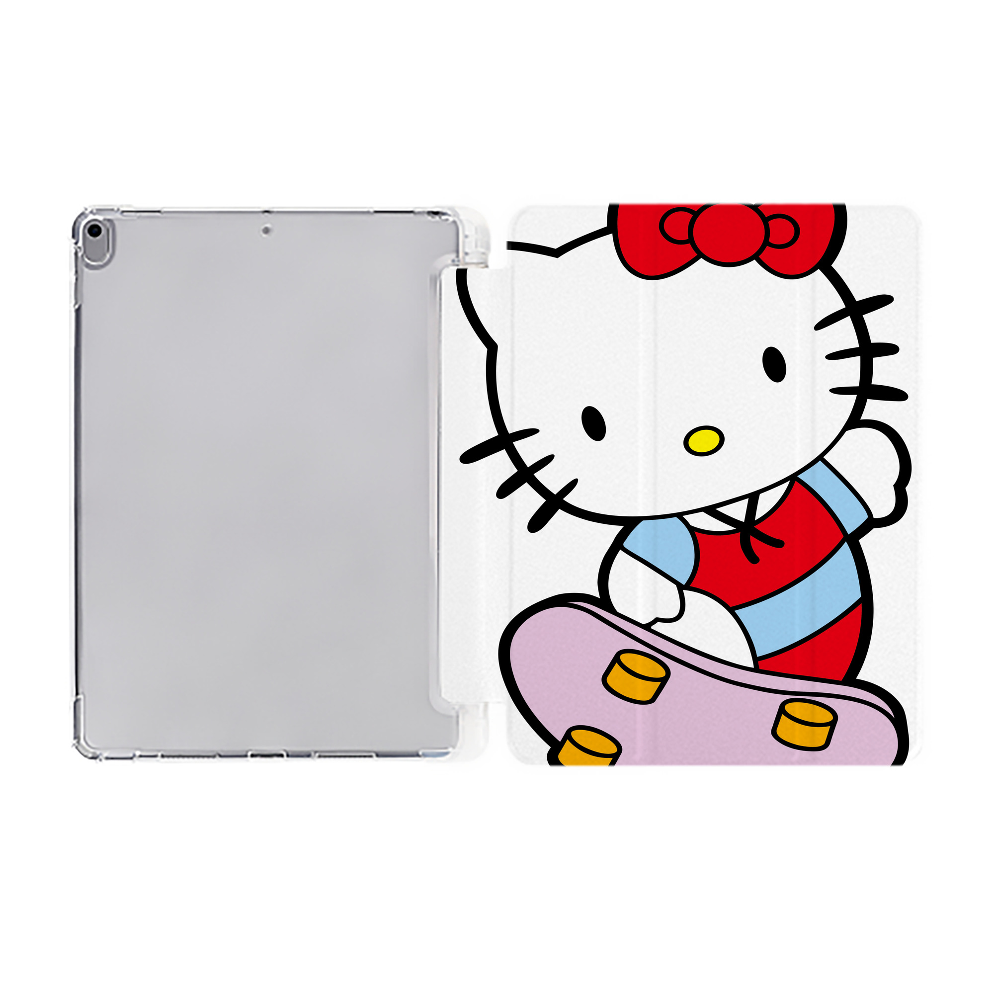 （画像用） Hello Kitty ハローキティ IPad ケース ペン収納付き 三つ折りスタンド PUレザー×シリコン 対応機種9.5/10.5/10.9インチ